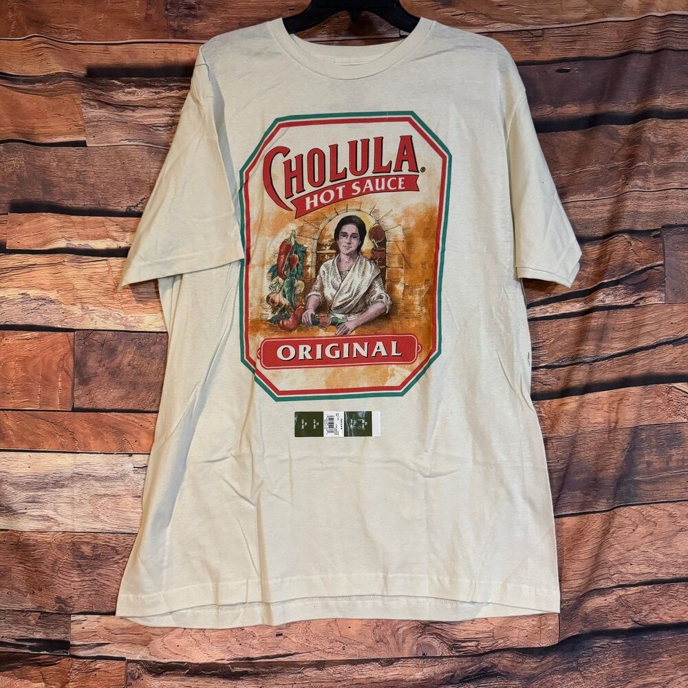 Cholula T-Shirt Men's Cream XL Hot Sauce Original Graphic Cotton Tee